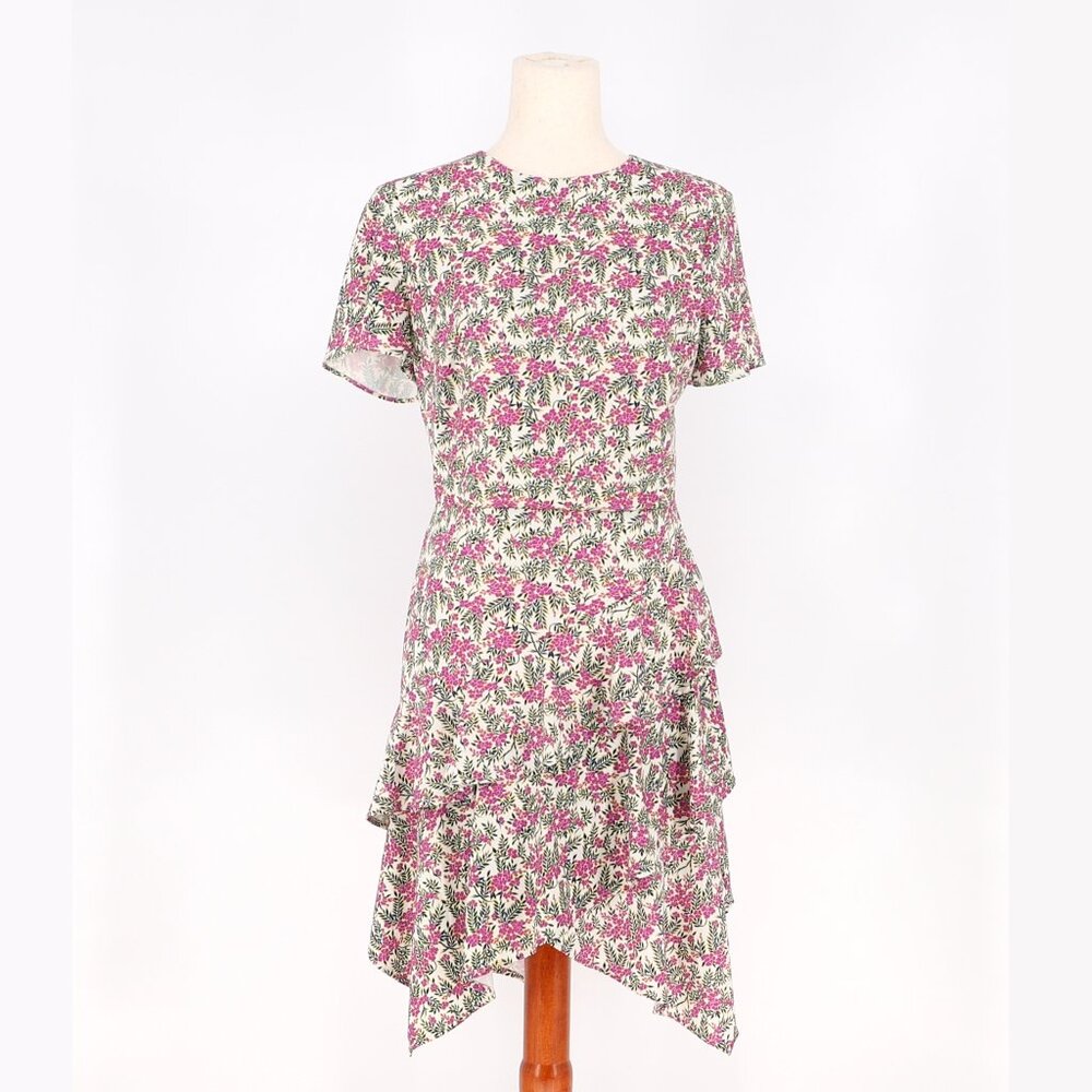 STYLESTALKER Moana Mini Dress Ruffles Cutout Back Floral Hourglass Size S